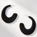 Anthropologie Jewelry | Anthropologie Wrapped Hoop Earrings - Black - Nwt | Color: Black | Size: Os