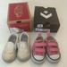 Converse Shoes | Converse And Vans Girls Shoe Bundle Pink White Glitter Sneakers Size 2 & 2.5 | Color: Pink/White | Size: 2bb