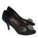 J. Crew Shoes | J. Crew Rhinestone Peep Toe Pumps | Size 6.5 | Color: Black/Silver | Size: 6.5