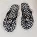 Michael Kors Shoes | Michael Kors Black Monogram Thong Flip Flop Sandals Size 7 Women's | Color: Black/White | Size: 7