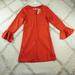 J. Crew Dresses | J. Crew Flare Sleeve Midi Dress Womens 4 Red Satin Long Sleeve Cocktail New | Color: Red | Size: 4