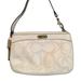 Coach Bags | Authentic Coach Leather Wristlet Clutch Wallet Zip Top Cream W/ Perforated Logo | Color: Cream/Silver/Tan/White | Size: Os