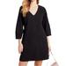 Anthropologie Dresses | Anthropologie Maeve Angelica Black V-Neck 3/4 Sleeve Shift Tunic Dress Large | Color: Black | Size: L