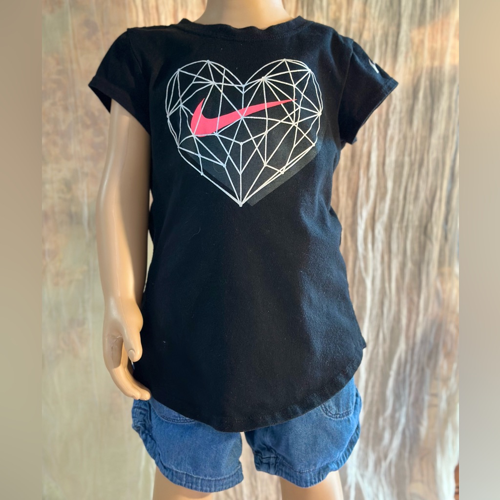 Nike Shirts & Tops | Girls 4-5 Mixed Short Set Nike Shirt, Wonder Nation Shorts Blue Short Sleeve | Color: Black/Blue | Size: Small Top 4-5 Yrs, Xs Shorts 4-5 Yrs