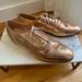 J. Crew Shoes | J.Crew Leather Rose Gold Metallic Oxford Loafers 9.5 | Color: Gold/Pink | Size: 9.5