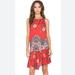 Free People Dresses | Free People Dobby Dot Flouncy Slip Dress In Vintage Red Open Back Size S/P | Color: Red | Size: Sp