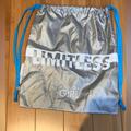 Athleta Accessories | Athleta Girl Drawstring Bag Backpack Gym Lightweight Cinch Tie Gray “Limitless” | Color: Blue/Gray | Size: Os