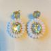 J. Crew Jewelry | J. Crew Pierced Post And Dangle Earrings, White Floral Design Clear Faceted Gems | Color: Gold/White | Size: Os