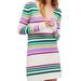 Free People Dresses | Free People V-Neck Multicolor Stripe Knit Dress Size Small | Color: Cream/Green | Size: S