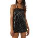 Free People Dresses | Free People Nwt That Girl Sequin Slip Dress In Black Size Xs | Color: Black | Size: Xs