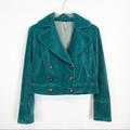 Free People Jackets & Coats | Free People Blue Corduroy Cropped Double Breasted Jacket Xs | Color: Blue | Size: Xs