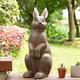 Glitzhome Rabbit Garden Statue Outdoor-Skulptur Rasen Dekor, Stehender Hase, 22,75 Inch