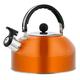 Whistling Kettle 3L Stainless Steel Whistling Kettle with Handle Large Capacity Tea Kettle Simple Solid Color Water Kettle Stainless Steel Kettle (Color : Orange, Size : 18.5 * 19cm)