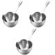 ANSNOW Mini Hot Oil Pan Stainless Steel Saucepan Mini Pan Mini Sauce Pan Stainless Steel Non Stick Frying Pans Stainless Steel Steamer Pot Butter Melting Pot Triple Ramen Pot/Silver*3Pcs/18*10Cm*3Pc