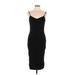 Say What? Casual Dress - Bodycon: Black Solid Dresses - Women's Size Large