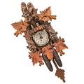 HOMSFOU Retro Decor Cuckoo Clock Wooden Pendulum Wall Clock Owl Vintage Chiming Clock Battery Operated Hanging Watches Timed Alarm Reminder for Bedroom Living Room Office Decoration