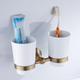 Bronze Bathroom Accessories Hardware Set Hair Dryer Rack Coat Towel Shelf Rail Bar Shower Soap Dish Holder Toilet Brush,Double Tumbler