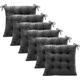 Chair Seat Cushion Single Seat Pads For Dining Chairs,40x40cm Grey Kitchen Chair Cushions With Ties Set Of 4/6, Grey Exactly What You Need For Your Living Room, Kitchen, Garden, Office And More ( Colo