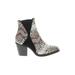 Yoki Ankle Boots: Gray Snake Print Shoes - Women's Size 8