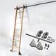 3.3ft-20ft Rolling Ladder Hardware Library Sliding Ladder Hardware Kit, Mobile Ladder Track for Kitchen/Indoor/Loft, With Floor Roller Wheels (No Ladder) (Size : 13ft/400cm Track kit)