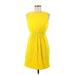 Susana Monaco Casual Dress - Popover: Yellow Solid Dresses - New - Women's Size Medium