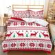 ZDLLDZ Christmas Duvet Cover Sets with Red White Snowflake Holiday Style Christmas Xmas Design for Christmas Bedroom Decoration 260x240cm+80x80cmx2