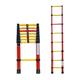 telescopic ladder Multi-Position Red Telescopic Step Ladder with Stabilizer,Portable Grass Steel Attic Loft & Rooftops Extension Ladder,max Load 330lbs(Size:3m) (Red 3m)