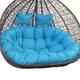 Yahbrra Hanging Chair Cushion, Twin Seat Cushion, Hanging Chair for 2 People Ultra Thick Anti Deformation Cushion for Swing Chair, Outdoor Indoor Hanging Chair Cushion (Color : Blau, Size : Waterpro