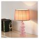 XXAezr Lamp Bedside Crystal Accent Table Lamp 21.7" High Colored Glass Pleated Colorful Fabric Shade for Bedroom Bedside Nightstand Table Lamps (Color : Pink)