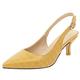 Court Shoes for Women Casual Mid Heel Slingback Shoes Buckle Kitten Heel Party Shoes Slingback Crocodile Texture, 041 Yellow Size 6 UK/40