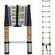 Telescoping Ladder 1.4m/2m/2.6m/2.9m/3.2m/3.8m/4.1m/4.4m/4.6m/5.0m/5.4m/5.8m/6.2m Tall, Aluminum Portable Extension Telescopic Ladders for Climb Home Builders Attic Work Place Emergency Use (1.4m/4