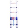 Telescopic Extendable Ladder Telescopic Aluminium Extension Straight Ladder with Hook, Folding Multi-Purpose Extendable DIY Portable Ladder for Home Loft Office Engineering, Blue ((Blue 3.85M)