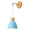 YACNYWJA Japanese-Style Wooden Art Wall Sconce,Indoor Wall Lighting Fixture,Color Macaron Wall Hanging Lamps, E27 Edison Metal Lamp Holder,Simple Wall Mount Light Fixture,for Hotel Restaurant Bedside