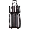 MOBAAK Suitcase Luggage Oxford Cloth Luggage Wear Resistant Code Lock Luggage Suitcase Stripe 2-Piece Trolley Case Suitcase with Wheels (Color : D, Size : 2 Piece)