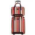MOBAAK Suitcase Luggage Oxford Cloth Luggage Wear Resistant Code Lock Luggage Suitcase Stripe 2-Piece Trolley Case Suitcase with Wheels (Color : B, Size : 2 Piece)