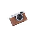 Camera Case Brown Buffalo Pattern PU Leather Protective Half Body Cover Base Case For Fujifilm X100VI Digital Camera