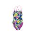 TYR One Piece Swimsuit: Purple Floral Motif Swimwear - Women's Size Small