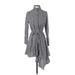 Zara Casual Dress - Shirtdress: Gray Houndstooth Dresses - Women's Size X-Small