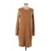 J.Crew Factory Store Casual Dress - Sweater Dress: Brown Dresses - Women's Size Medium