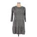 AB Studio Casual Dress - Sweater Dress: Gray Snake Print Dresses - Women's Size X-Large