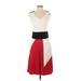 Trina Turk Casual Dress - DropWaist: Red Color Block Dresses - Women's Size 2