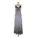 Love Kuza Casual Dress - Slip dress: Gray Acid Wash Print Dresses - Women's Size Medium