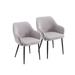 Ivy Bronx Set Of 2 Dining Chairs w/ Linen Surface, Leisure Chair w/ Metal Legs For Dining Room/Living Room | Wayfair