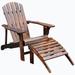 Ebern Designs Wooden Adirondack Chair Outdoor Patio Lounge Chair W/Ottoman - Rustic Brown | Wayfair 133814AEF18244A9B0BDB038FF40064E