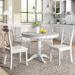 5-Piece Dining Table Set - Solid Wood Kitchen Table with Faux Marble Top & 4 Chairs