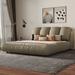 Modern Design Queen Size Luxury Upholstered Bed，Velvet Queen Bed with Oversized Padded Backrest