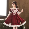 Summer Lolita Child Costume vestiti ragazze Casual Midi Dress bambini abiti per adolescenti Party