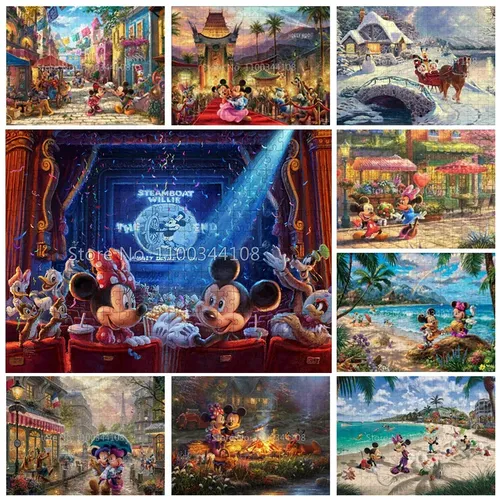 Disney Mickey Mouse Puzzle Mickey und Minnie romantische Landschaft Holz puzzles Erwachsenen