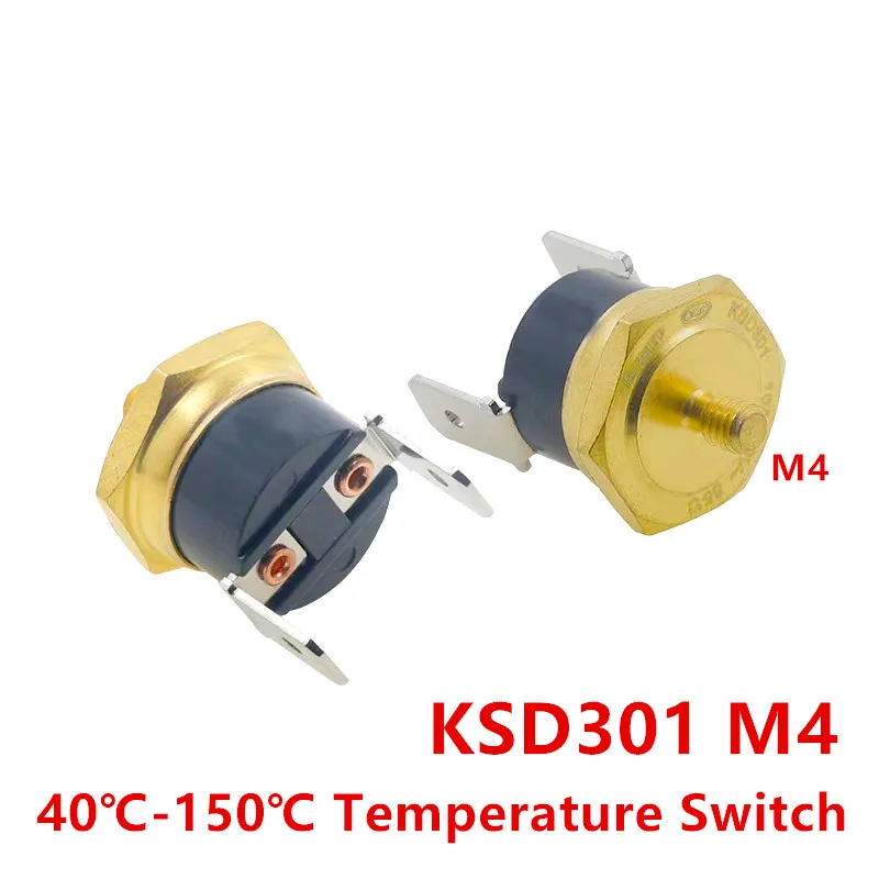 KSD301 M4 Kupferschraubenthermostat Bimetall 40C-150C Grad 10A 250V Normalerweise geschlossen 45C 55C 65C 75C 90C 100C 130C 150C Grad Image