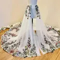 Jupe amovible brodée de fleurs colorées pour patients robes de mariage Boho pardessus de plage